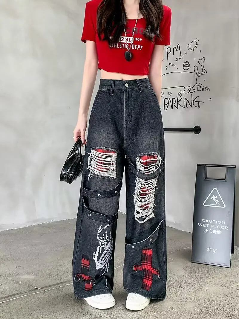 Womens Vintage Ripped Jeans