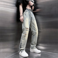Mens Summer Loose-Fit Denim Jeans