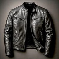 Mens PU Leather Motorcycle Jacket