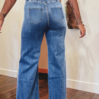 Women's Solid-Color Fashionable Casual Slimming Flared Denim Trousers