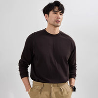 Mens Long-Sleeve  Solid-Color Raglan Sleeve T-shirt