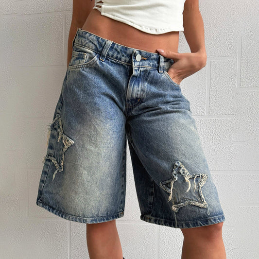 Women's Casual Denim Cropped Pants
