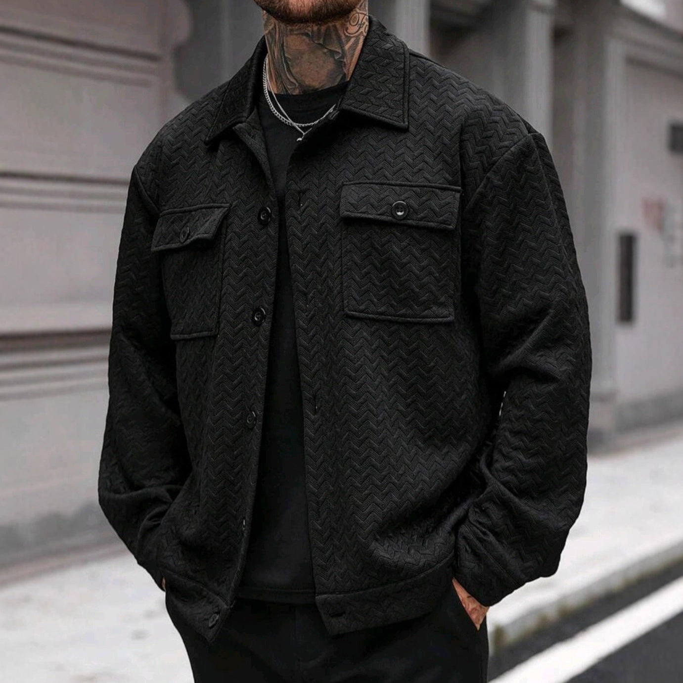 Men's Casual Jacquard Jacket