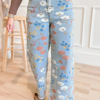 Women's Casual Loose-Fit Irregular Printed Denim Jeans