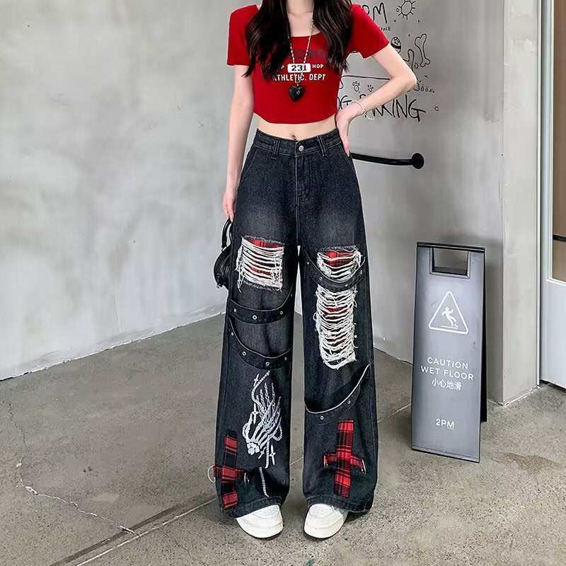 Womens Vintage Ripped Jeans
