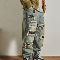 Men's Tapered Distressed Broken jeans
