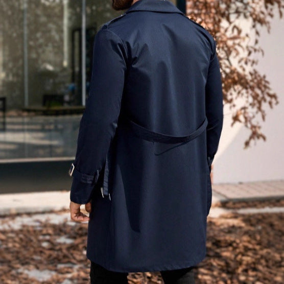 Mens Mid-length Casual Trench Coat