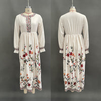 Women's Bohemian Retro Long-Sleeve Maxi Dress