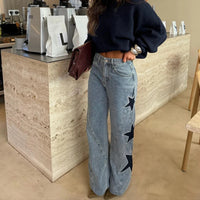 Loose Straight Leg Denim Pants