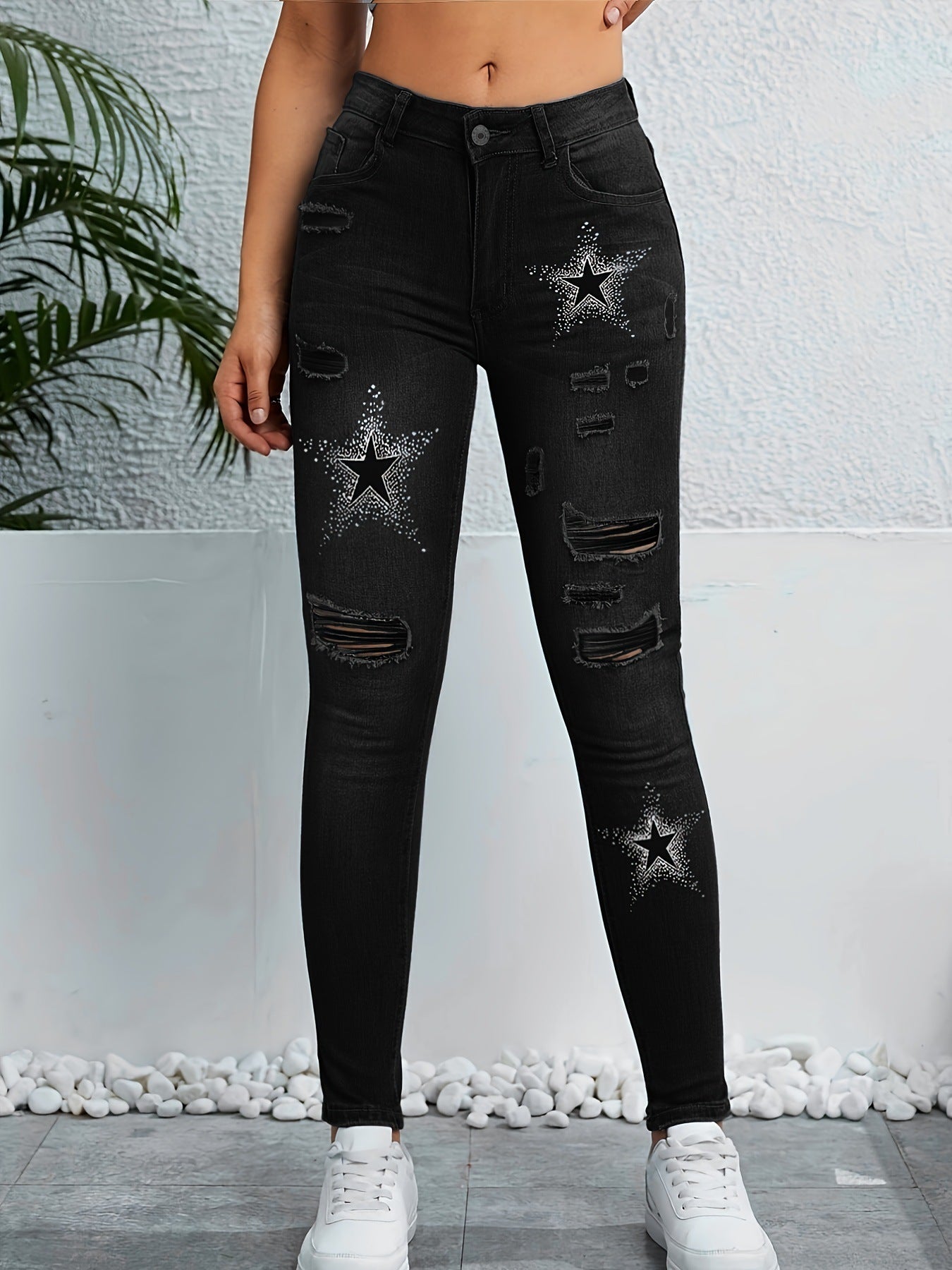 Ripped Distressed Skinny Denim Jeans