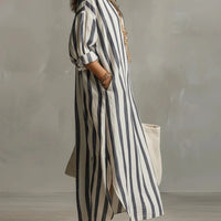 Striped Print Dress Summer Fashion Women's Clothing