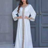 Simple Lace Slim-fit Dubai Women's Dress