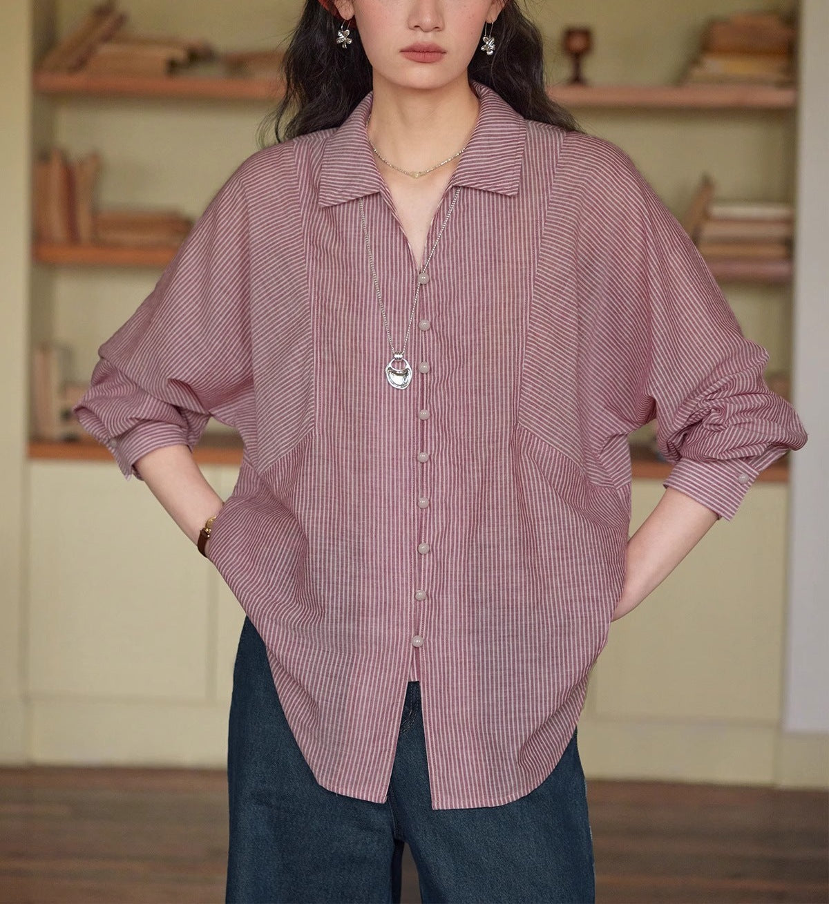 French-striped Sun-protection Shirt