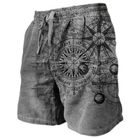 European And American 3D Printed Casual Retro Plaid Hawaiian Vacation Beach Pants Loose Shorts Men