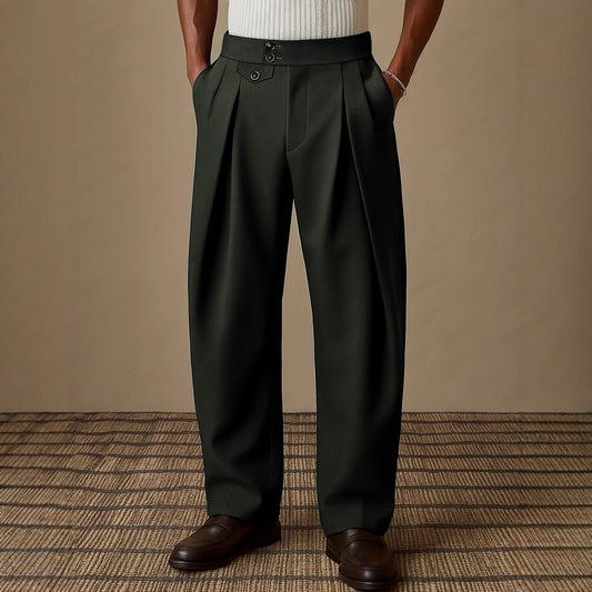 Fashionable Pocket Casual Solid-Color Dress Pants