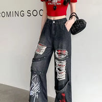 Womens Vintage Ripped Jeans