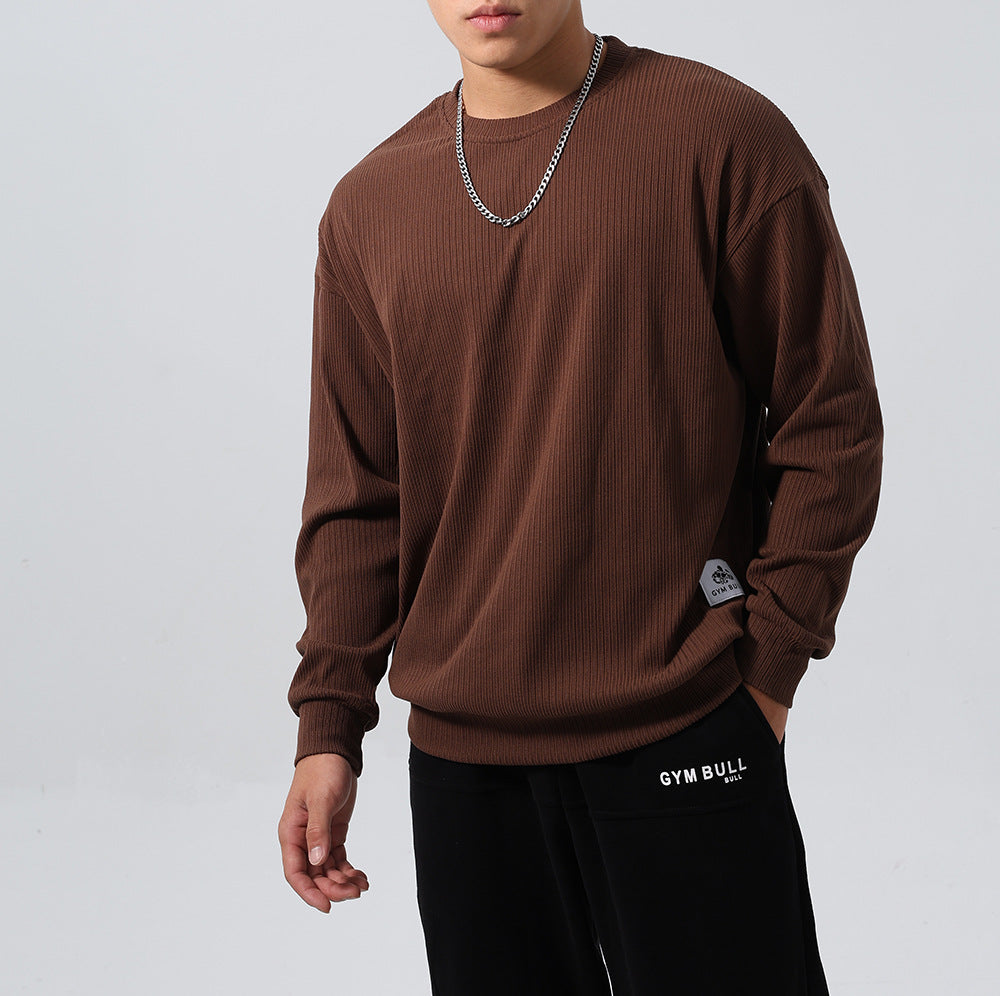 Striped Sports Hoodie With A Relaxed Fit And Dropped Shoulder Sleeves