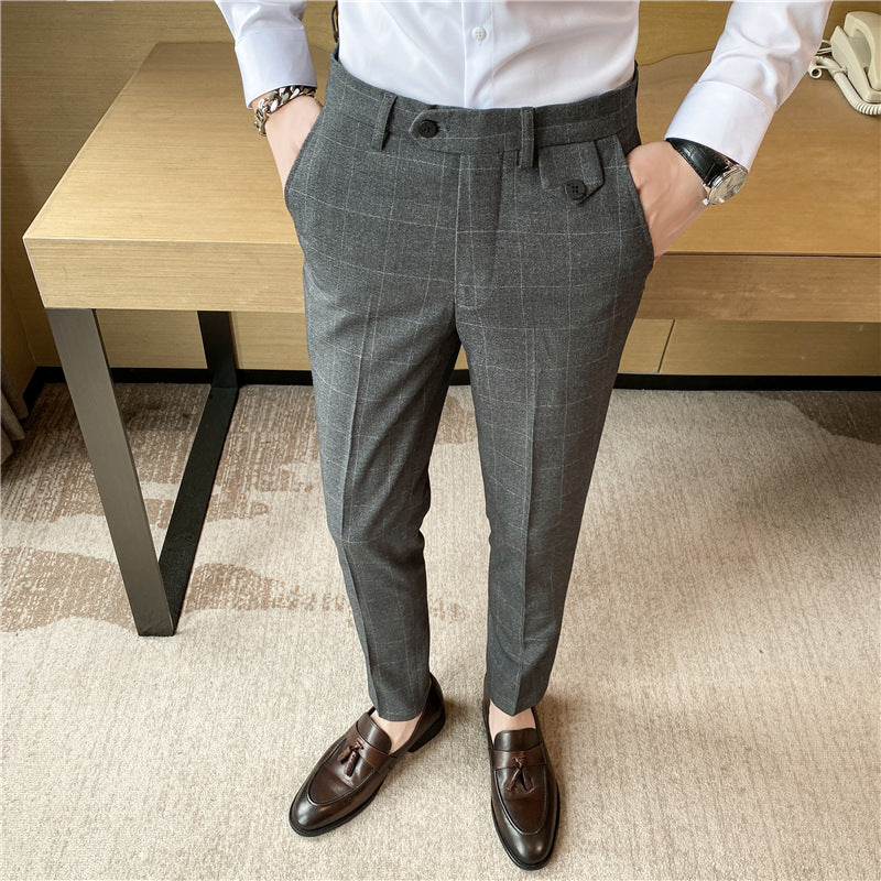 British Classic Checkered  Slim Fit Men's Pant