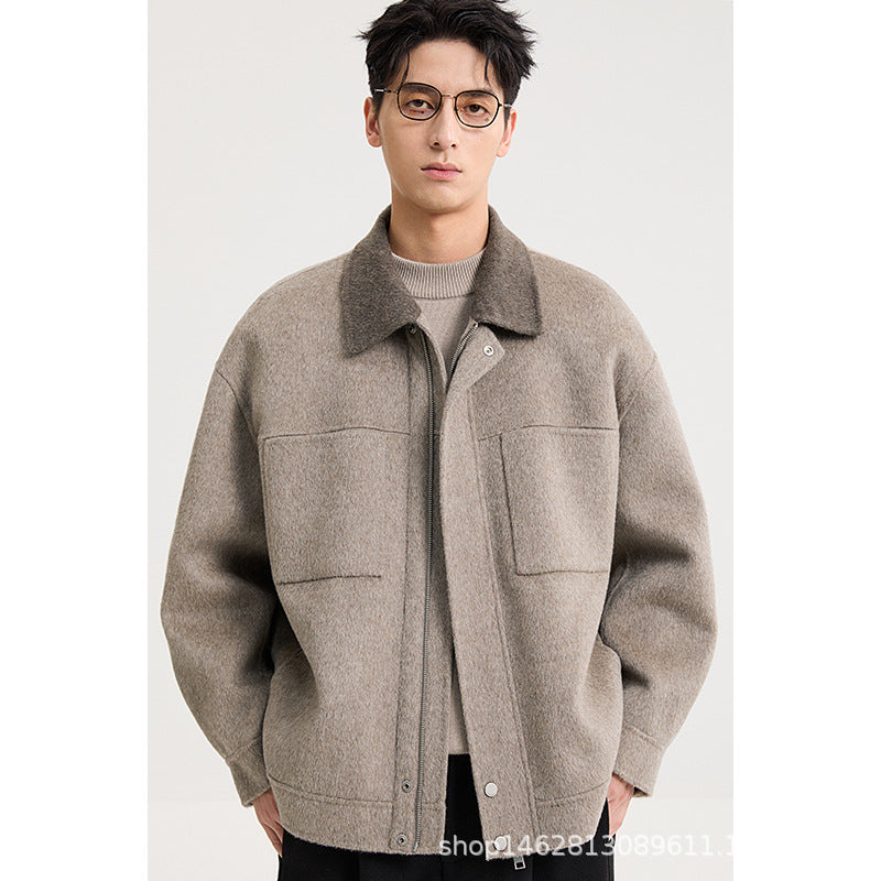 Lamb Wool Lapel Double-faced Wool Jacket