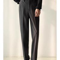 Mens Stylish Casual Straight-leg Suit Pants