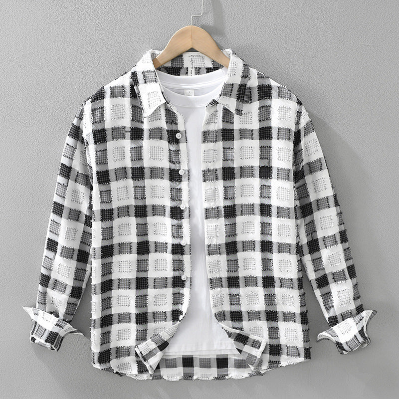 Plaid Long Sleeve Shirt For Men