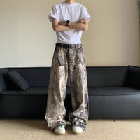 Spring And Summer New 3D Digital Camouflage Printed Denim Trousers For Men