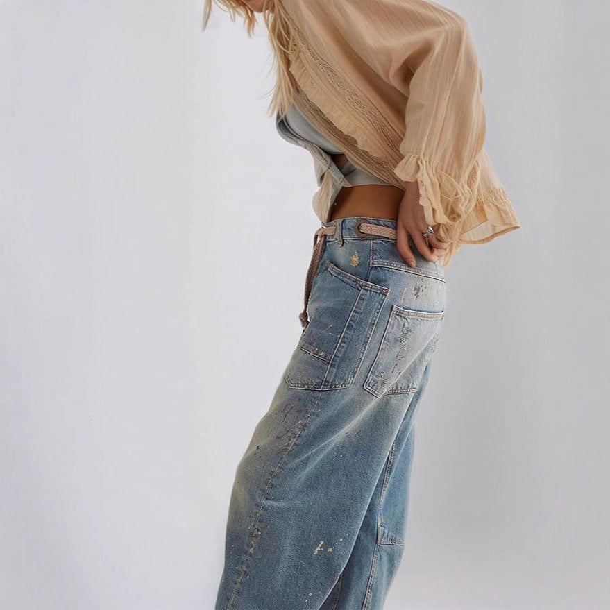 Womens Straight Denim Jeans