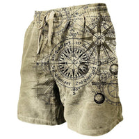 European And American 3D Printed Casual Retro Plaid Hawaiian Vacation Beach Pants Loose Shorts Men