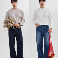 Mens Long-Sleeve  Solid-Color Raglan Sleeve T-shirt