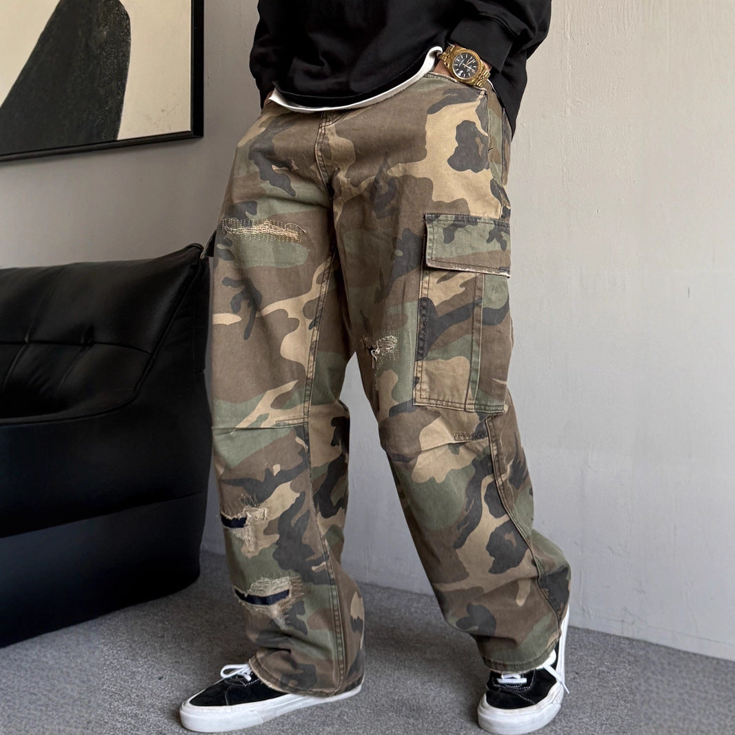 Retro Ripped Bootcut Jeans