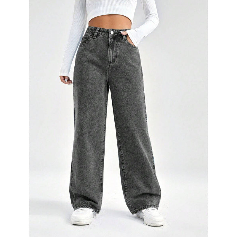 Womens Loose-fit Denim Jeans