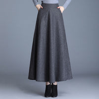 Womens Long Woolen Skirt With A Ful