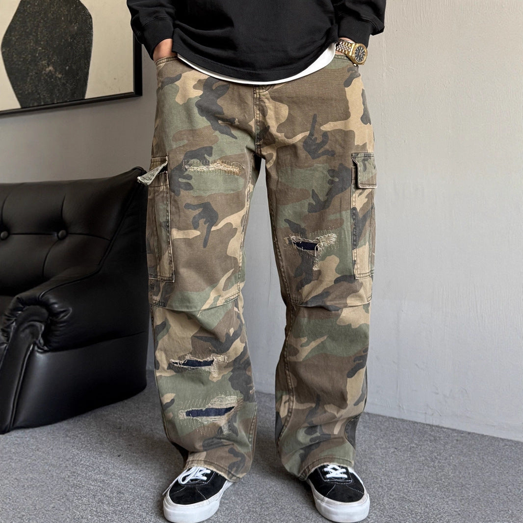 Retro Ripped Bootcut Jeans