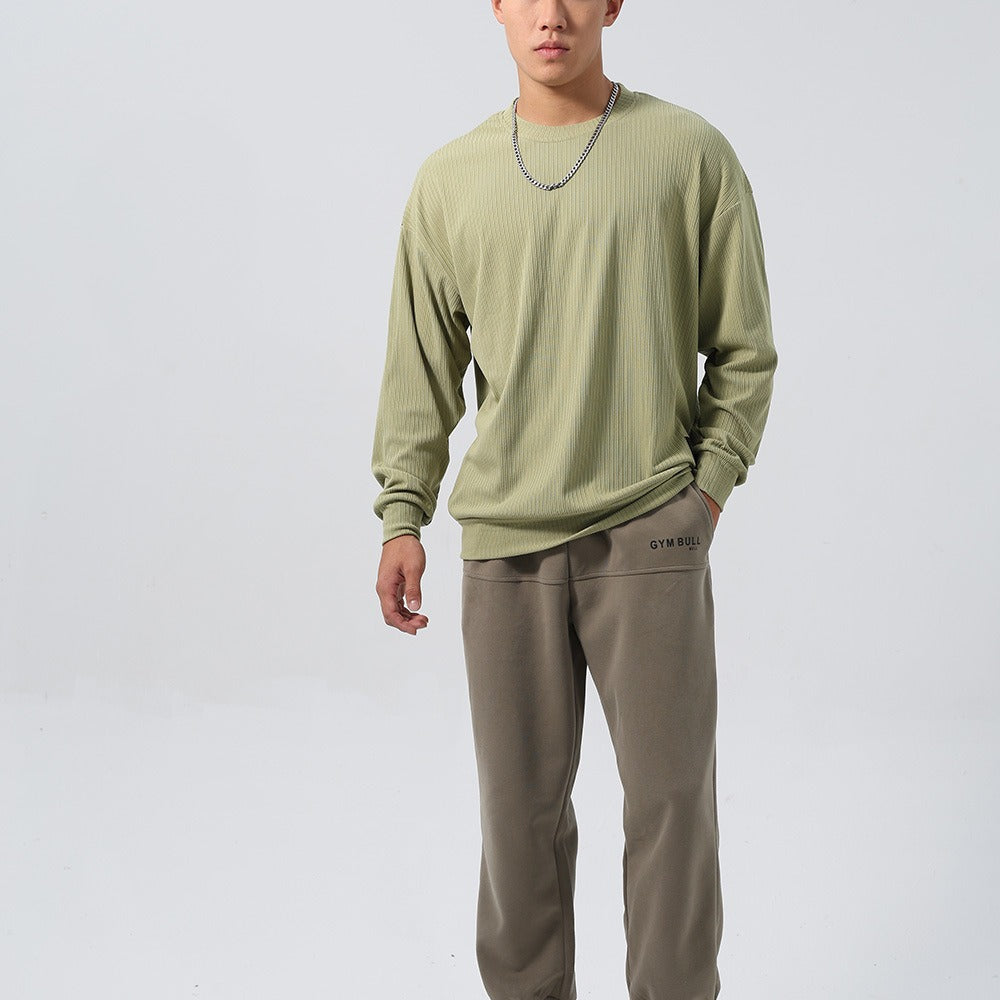 Striped Sports Hoodie With A Relaxed Fit And Dropped Shoulder Sleeves