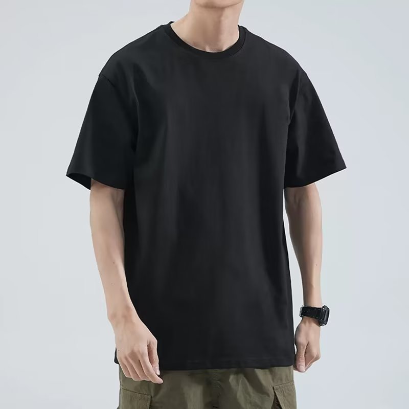 Mens Loose Simple Versatile Solid-color Top