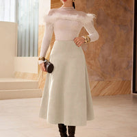 Faux Suede Elegant Skirt