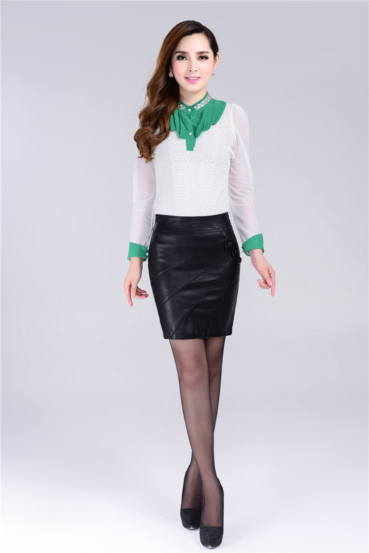 Fashion Sexy Slim High Waist PU Leather Skirt