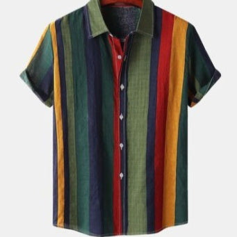 Summer Men's Fashion Short-sleeve Shirt Hawaiian Style