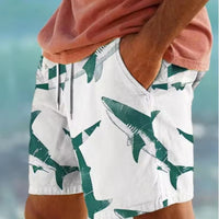 Fashion Personality 3D Shark Printed Beach Shorts Men