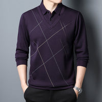 Spring And Autumn Men's Long Sleeve Two Pieces T-shirt