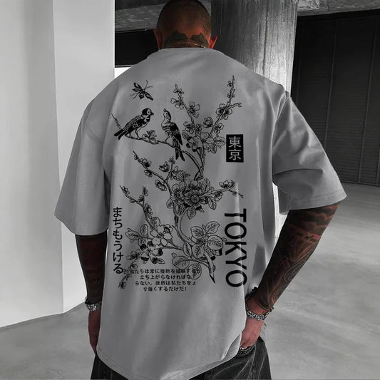 Retro Loose-fit Short-sleeve Printed T-shirt
