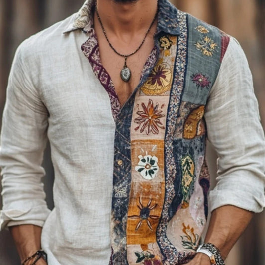 Fall Fashion Mens Floral Shirt