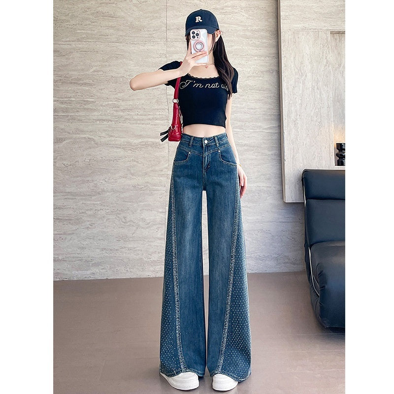 stone Embellished Flared Denim Jeans