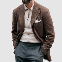 Casual Printed Double-breasted Suit Jacket For Men