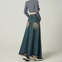 Vintage Distressed Denim Skirt
