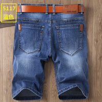 Fashion Personality Men's Slim Fit Black Denim Shorts