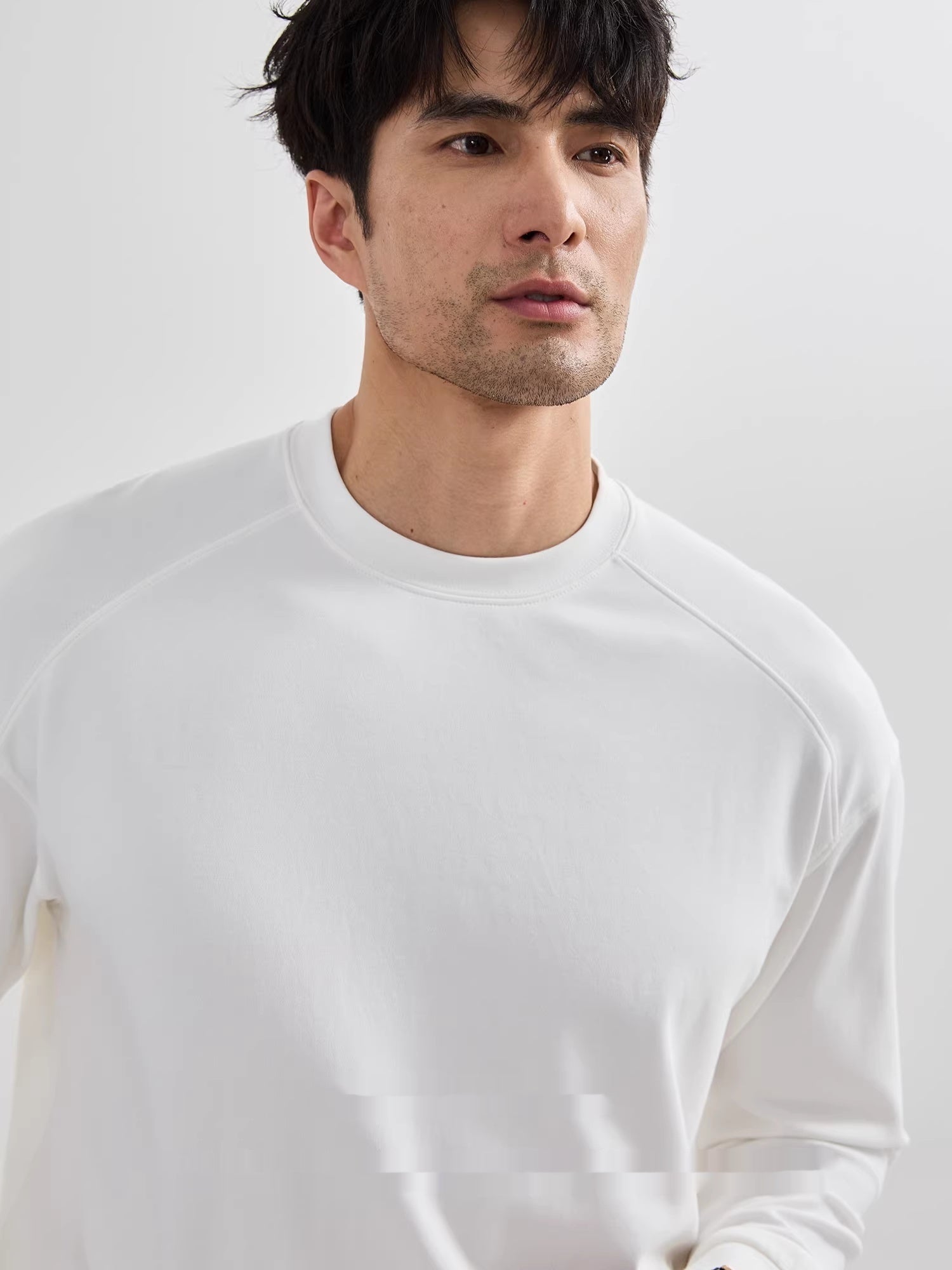 Mens Long-Sleeve  Solid-Color Raglan Sleeve T-shirt